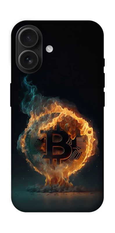 Чехол на Apple iPhone 16 Fire Bitcoin фото 1 из 1