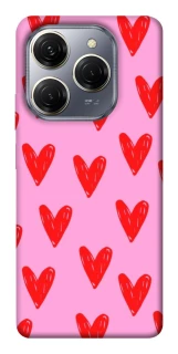 Чехол на TECNO Spark 20 Pro Red hearts 2 фото 1 из 1