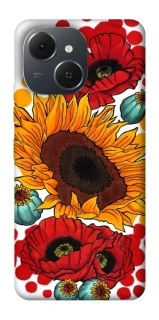 Чохол на TECNO Spark 40C Соняшники та маки фото 1 з 1