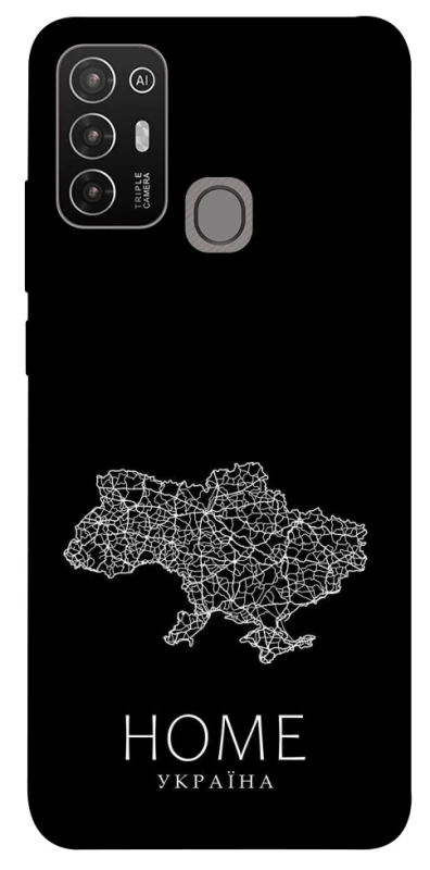 Чехол на ZTE Blade A52 Ukraine black map фото 1 из 1