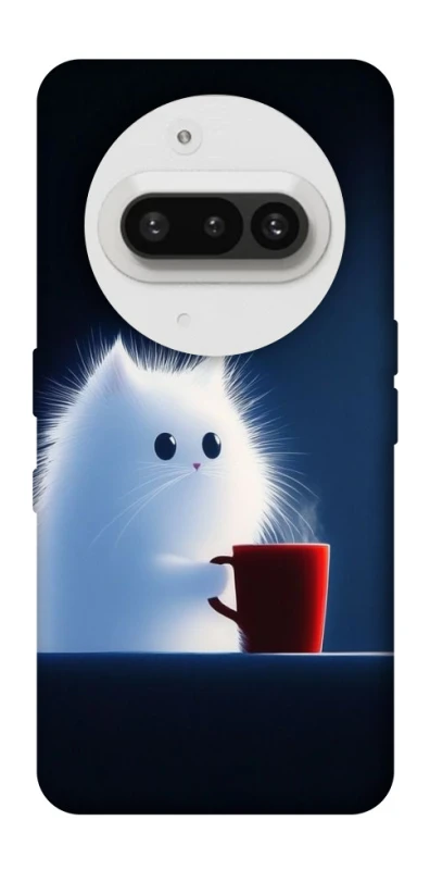 Чохол на Nothing Phone (3a) Чохол кіт з кавою фото 1 з 1