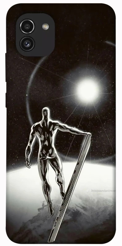 Чехол на Samsung Galaxy A03 Серебряный сёрфер фото 1 из 1