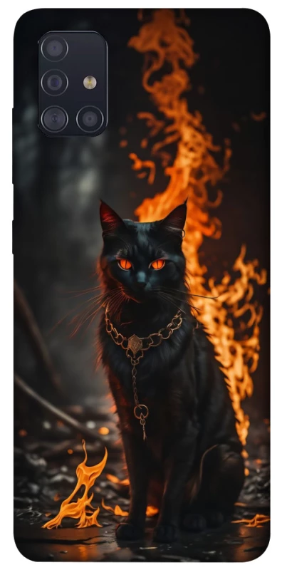 Чохол на Samsung Galaxy A51 Вогняний кіт фото 1 з 1