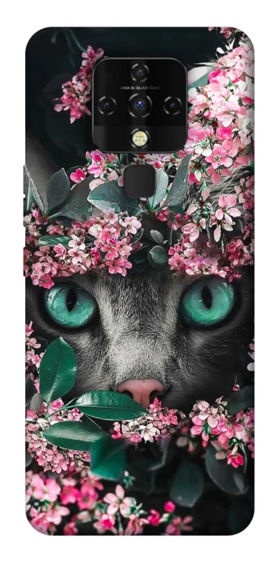 Чехол на TECNO Camon 16 SE Кот в цветах фото 1 из 1