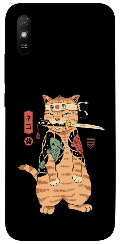 Чехол на Xiaomi Redmi 9A Кот-самурай фото 1 из 1