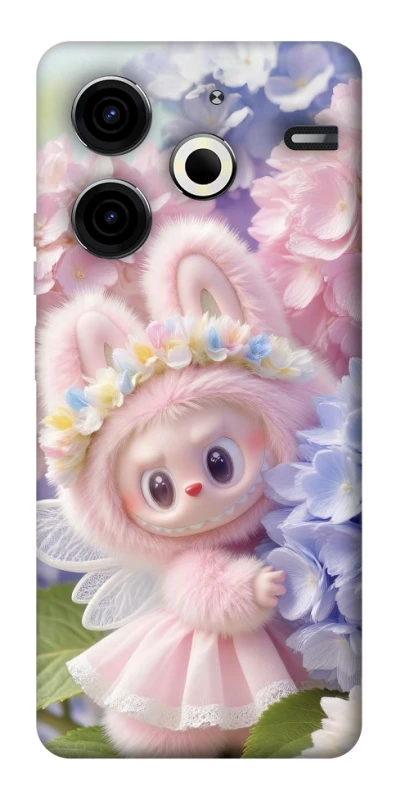 Чохол на TECNO Pova 6 Neo (LI6) Labubu & Flowers ver.1 фото 1 з 1