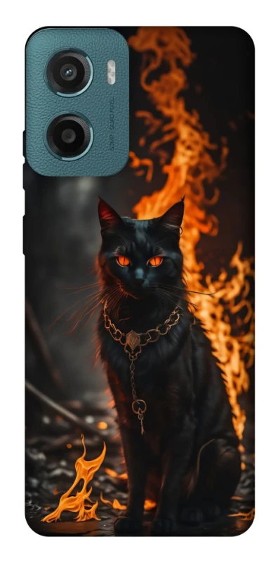 Чехол на Motorola Moto G06 Огненный кот фото 1 из 1