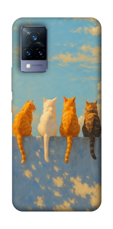 Чохол на Vivo V21 cats on wall фото 1 з 1
