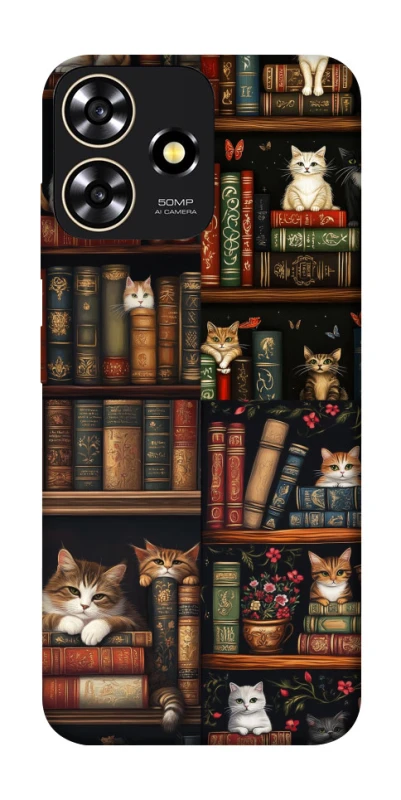 Чехол на ZTE Blade A73 4G Cats & Books фото 1 из 1