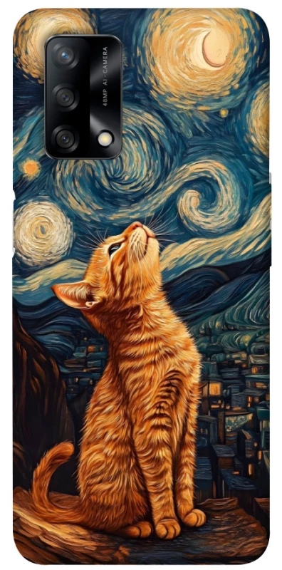 Чохол на Oppo A74 4G van gogh cat фото 1 з 1