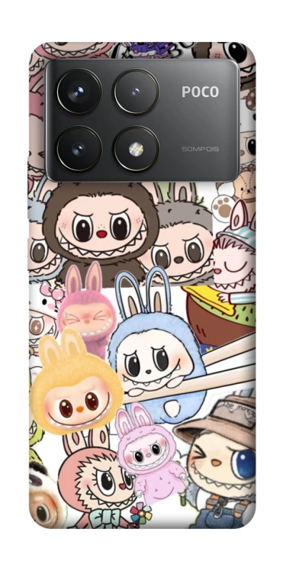 Чохол на Xiaomi Poco F6 Pro All Labubus фото 1 з 1