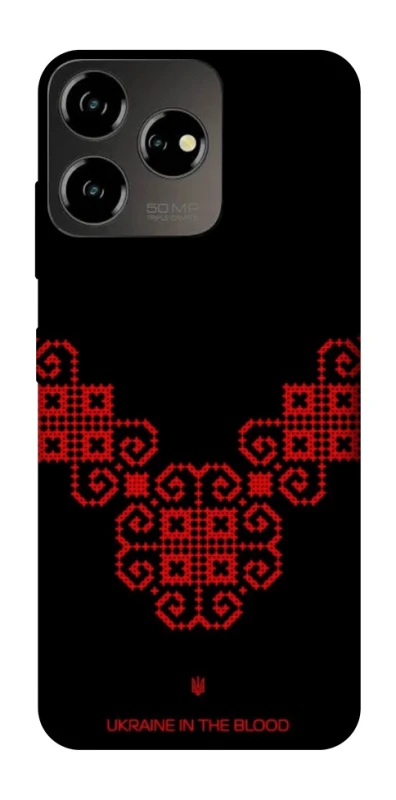 Чехол на ZTE Blade V50 Design 4G Черно-красная вышиванка фото 1 из 1