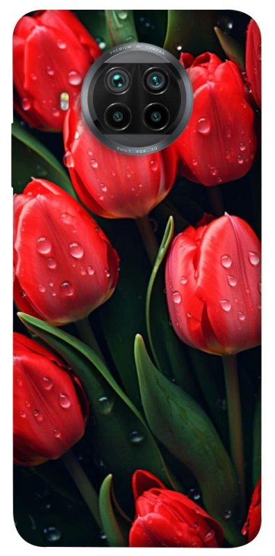 Чехол на Xiaomi Mi 10T Lite / Redmi Note 9 Pro 5G Красные тюльпаны фото 1 из 1