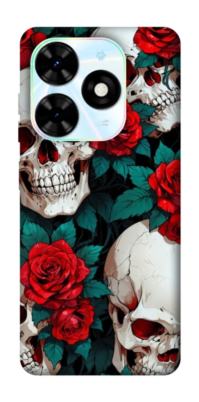 Чохол на TECNO Spark Go 2024 skull and rose фото 1 з 1