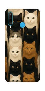 Чехол на Huawei P30 lite Colorful Cat Collage фото 1 Чехол на Huawei P30 lite Colorful Cat Collage фото 1 из 1