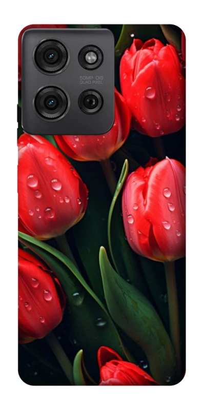 Чохол на Motorola Moto G75 Червоні тюльпани фото 1 з 1
