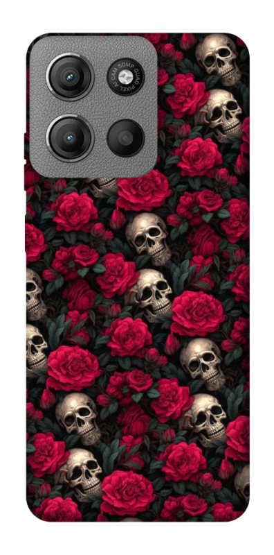 Чохол на Motorola Moto G15 4G Черепа та рози фото 1 з 1