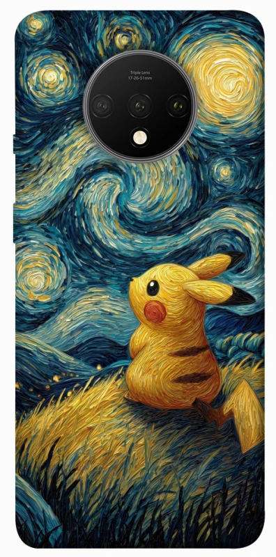 Чохол на OnePlus 7T Pikachu and Van Gogh фото 1 з 1