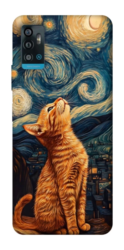 Чохол на ZTE Blade A71 van gogh cat фото 1 з 1