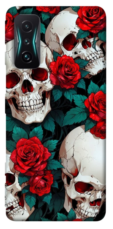 Чохол на Xiaomi Redmi K50 Gaming skull and rose фото 1 з 1