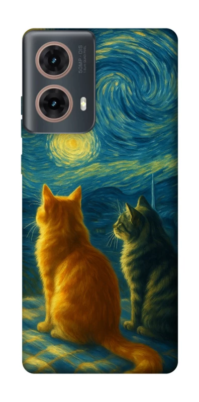Чехол на Motorola Moto G85 Cats under the stars фото 1 из 1