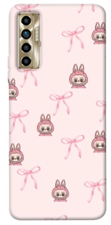Чохол на TECNO Camon 17P Pink bows and Labubus фото 1 з 1