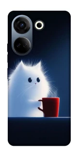 Чехол на TECNO Camon 20 Pro (CK7n) Чехол кот с кофе фото 1 из 1