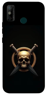 Чехол на TECNO Spark 6 Go Golden Skull фото 1 из 1