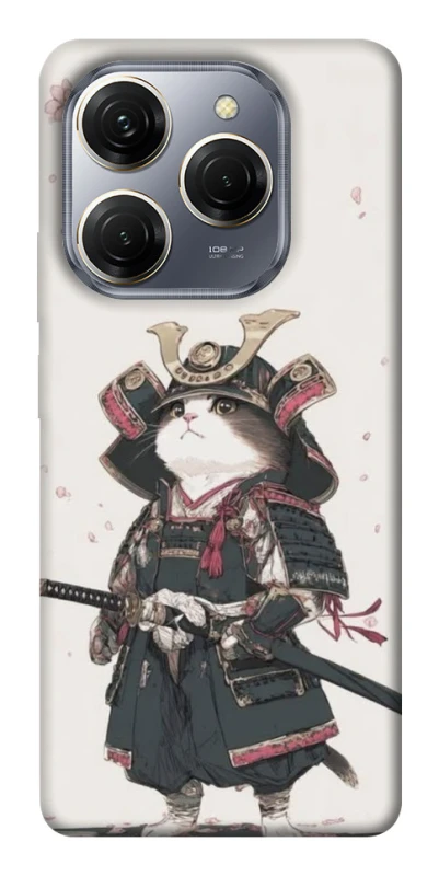 Чехол на TECNO Spark 20 Pro Samurai Cat Warrior фото 1 из 1