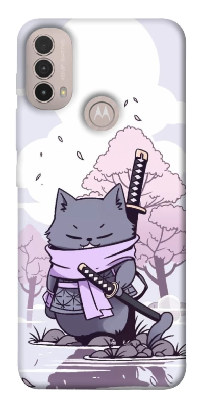 Чохол на Motorola Moto E40 Samurai cat фото 1 з 1