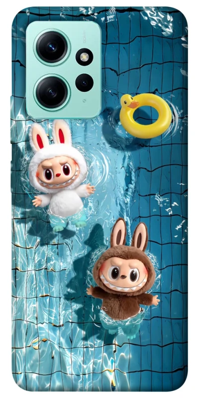 Чохол на Xiaomi Redmi Note 12 4G Labubu in the pool фото 1 з 1