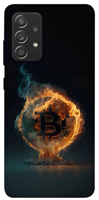 Чехол на Samsung Galaxy A72 4G / A72 5G Fire Bitcoin фото 1 из 1