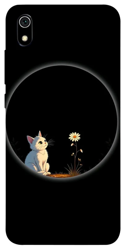 Чохол на Xiaomi Redmi 7A Cat and flower фото 1 з 1