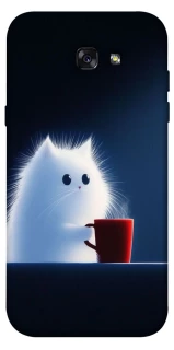 Чехол на Samsung A720 Galaxy A7 (2017) Чехол кот с кофе фото 1 из 1
