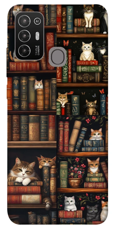 Чехол на ZTE Blade A52 Cats & Books фото 1 из 1
