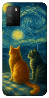 Чохол на Xiaomi Poco M3 Cats under the stars фото 1 з 1