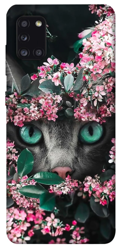 Чехол на Samsung Galaxy A31 Кот в цветах фото 1 из 1
