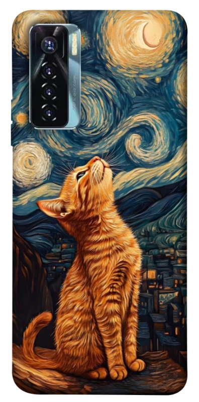 Чехол на TECNO Camon 17 Pro van gogh cat фото 1 из 1