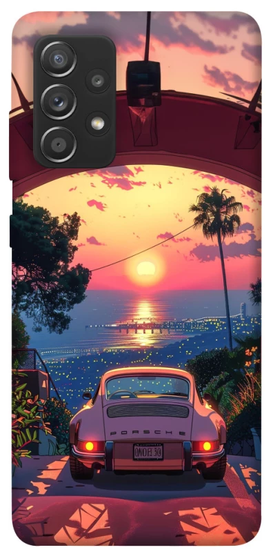 Чехол на Samsung Galaxy A72 4G / A72 5G Porsche at sunset фото 1 из 1