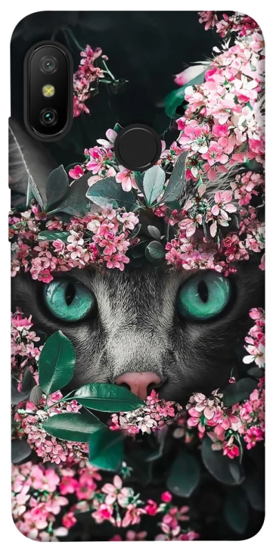 Чохол на Xiaomi Mi A2 Lite / Xiaomi Redmi 6 Pro Кіт в квітах фото 1 з 1