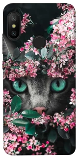 Чехол на Xiaomi Mi A2 Lite / Xiaomi Redmi 6 Pro Кот в цветах фото 1 из 1