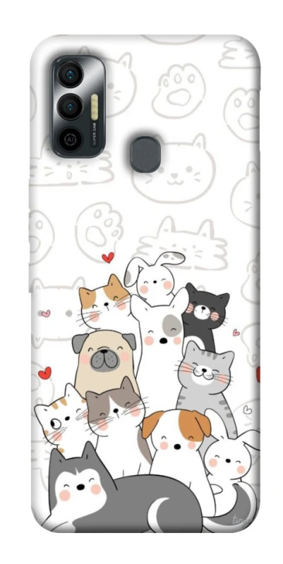 Чохол на TECNO Spark 7 Funny Pets фото 1 з 1
