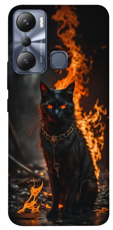 Чехол на Infinix Hot 20i Огненный кот фото 1 из 1