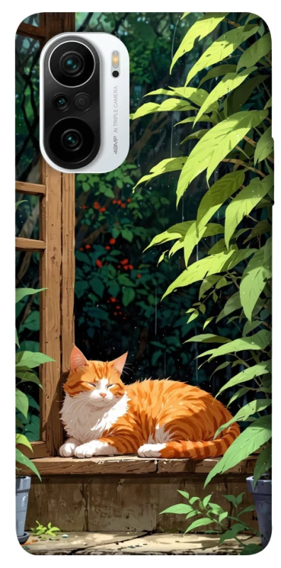 Чехол на Xiaomi Redmi K40 / K40 Pro / K40 Pro+ / Poco F3 red cat фото 1 из 1