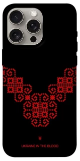 Чехол на Apple iPhone 15 Pro Max (6.7") Черно-красная вышиванка фото 1 из 1