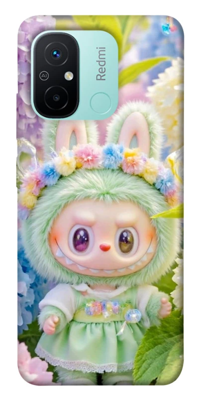 Чохол на Xiaomi Redmi 12C / Poco C55 Labubu & Flowers ver.2 фото 1 з 1