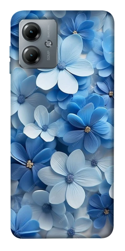 Чехол на Motorola Moto G14 Синие цветы фото 1 из 1