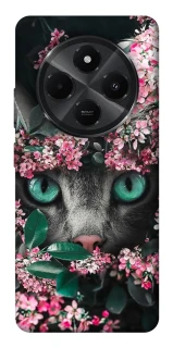Чохол на Xiaomi Poco M7 Кіт в квітах фото 1 з 1