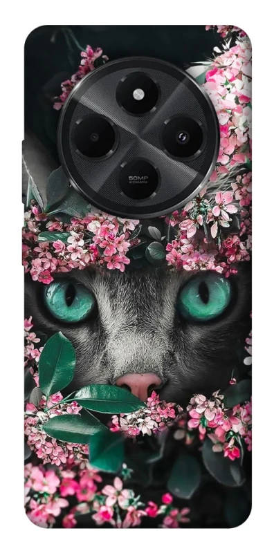 Чохол на Xiaomi Redmi A3 Pro Кіт в квітах фото 1 з 1