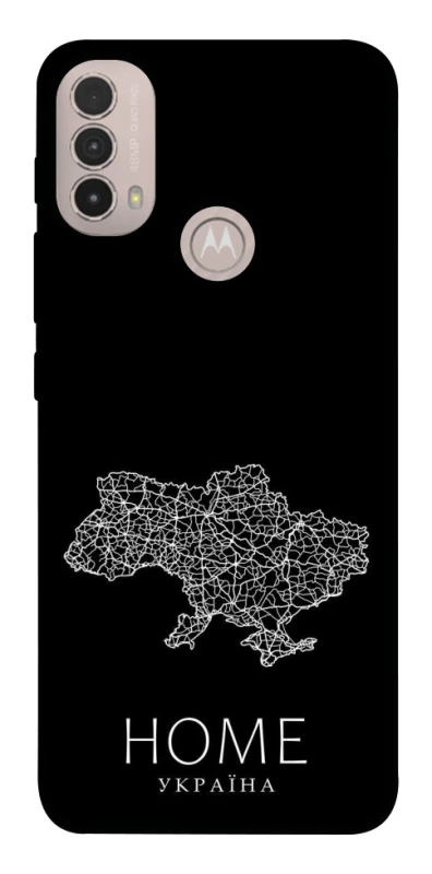 Чохол на Motorola Moto E40 Ukraine black map фото 1 з 1